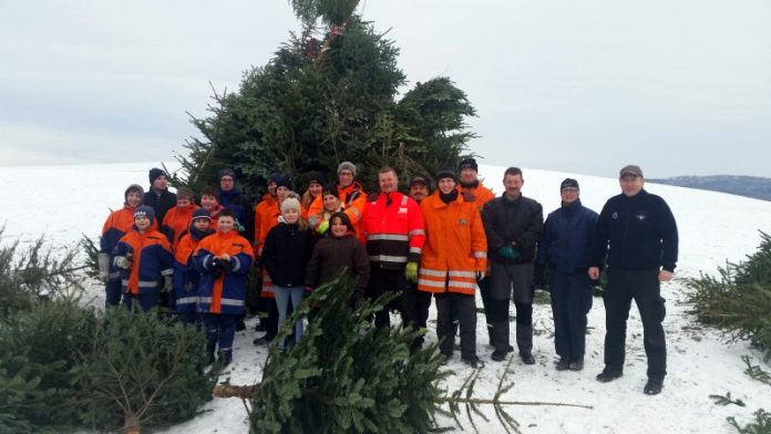 Christbaumsammelaktion der Jugendfeuerwehr Weinheim Abteilung Oberflockenbach (Foto Sven Hufnagel)