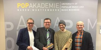 Udo Dahmen, Landrat Clemens Körner, Nick Stroppel und Christoph Utz (Foto: Kreisverwaltung)