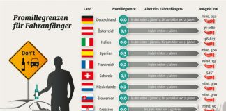 Fahranfängern drohen im Ausland harte Strafen (Infografik: ADAC)