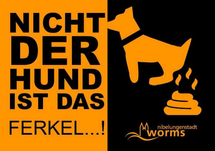 Ab dem 24. März werden die Aktionsfähnchen gegen Hundekot „gehisst“ - diesmal mit weiteren neuen Slogans und in auffälliger Farbe. Foto: Stadt Worms)