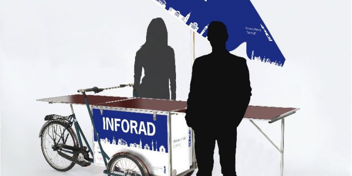 Inforad. (Foto: Wissenschaftsstadt Darmstadt / Stadtplanungsamt) Inforad. (Foto: Wissenschaftsstadt Darmstadt / Stadtplanungsamt)