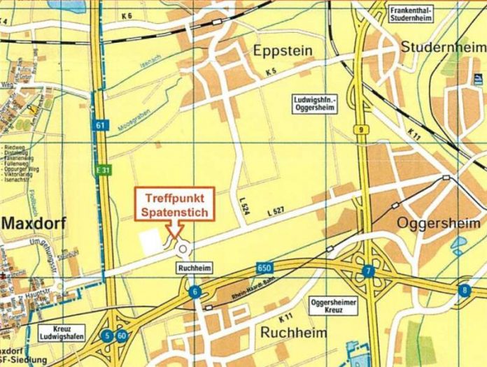 Treffpunkt zwischen Maxdorf und Oggersheim am Kreisverkehrsplatz L527/L524 (Quelle: LBM)
