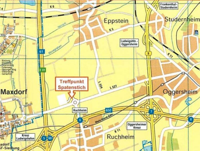 Treffpunkt zwischen Maxdorf und Oggersheim am Kreisverkehrsplatz L527/L524 (Quelle: LBM) Treffpunkt zwischen Maxdorf und Oggersheim am Kreisverkehrsplatz L527/L524 (Quelle: LBM)