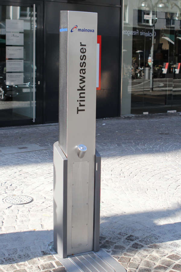 Der Trinkwasserbrunnen befindet sich am Standort Große Bockenheimer Straße. (Quelle Mainova AG)