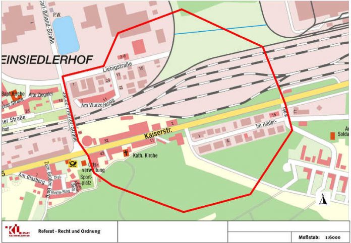 Evakuierungsgebiet Bombenentschäfung KL