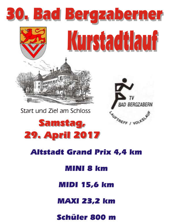 Kurstadtlauf am 29.04.2017 (Quelle: TV Bad Bergzabern)