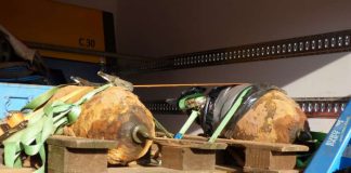 Die beiden entschärften Bomben (Foto: Stadtverwaltung Kaiserslautern)