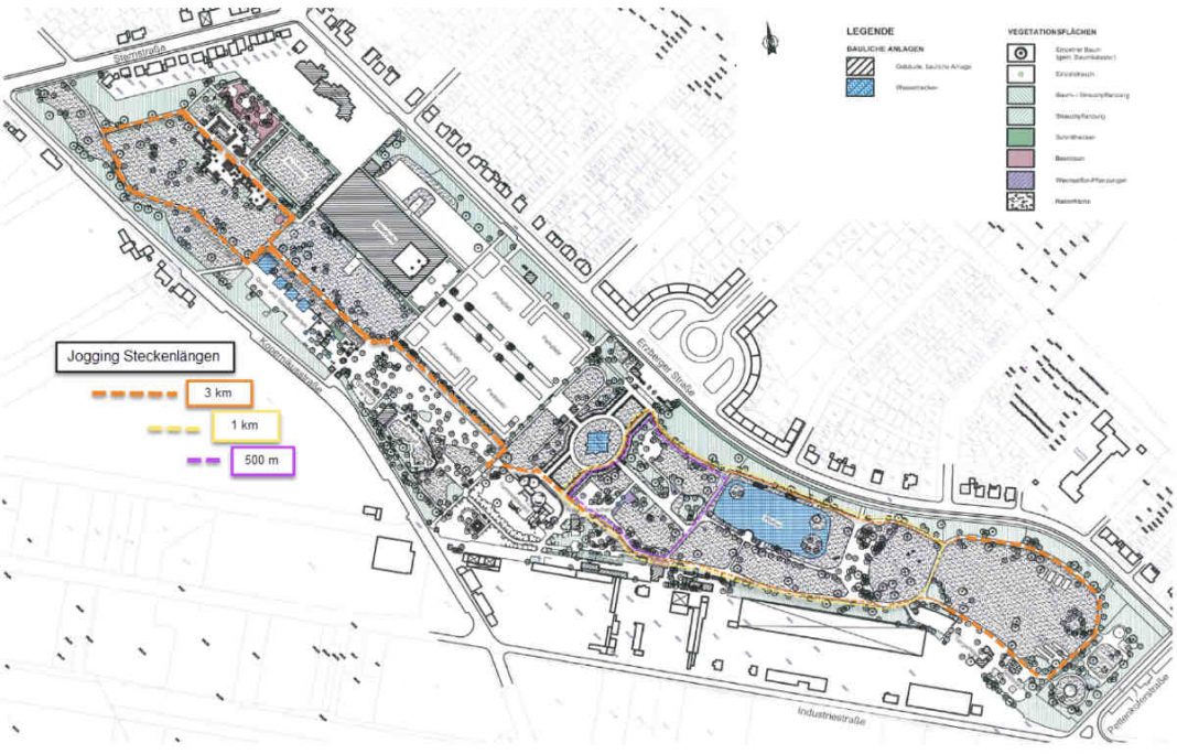 Skizze der Laufstrecken (Quelle: Stadt Ludwigshafen)
