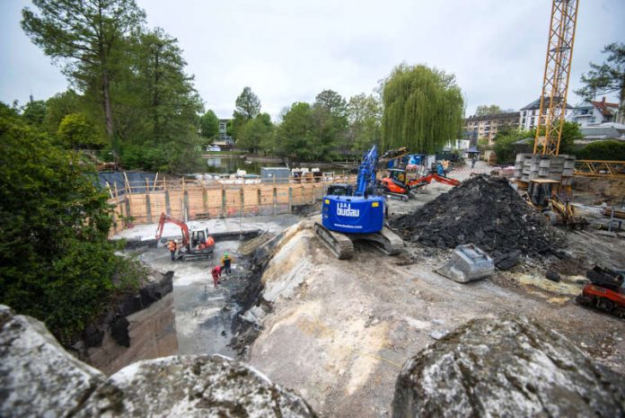 Baustelle der Pinguinanlage im Zoo (Foto: Heike Lyding)