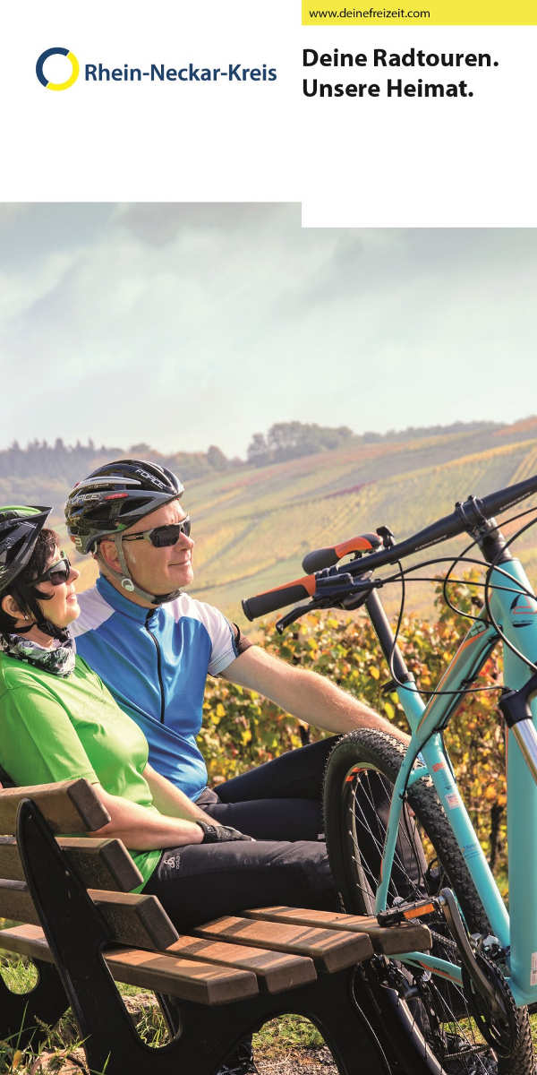 Deckblatt der neuen kostenlosen Radbroschüre „Deine Radtouren. Unsere Heimat“ (Quelle: Landratsamt Rhein-Neckar-Kreis)