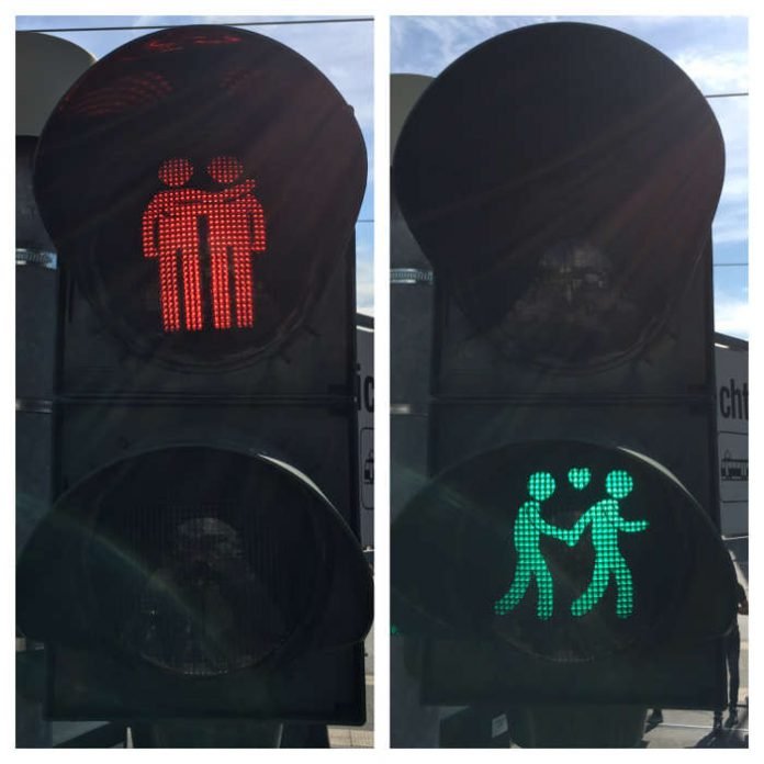 CSD-Ampelpärchen an der Konstablerwache (Foto: Stadt Frankfurt)