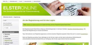 der neue Internetauftritt Elster-Online