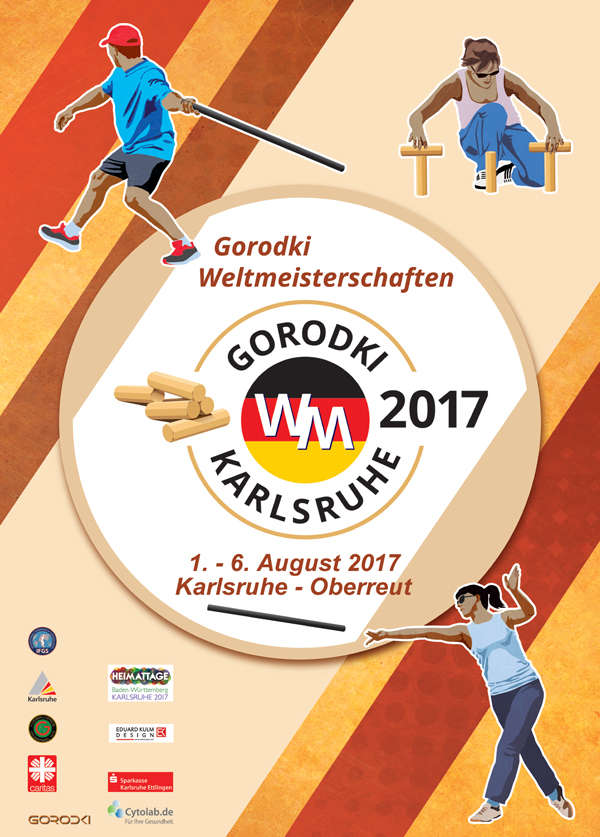 Flyer Gorodki-Weltmeisterschaften 2017 in Karlsruhe (Quelle: www.gorodki.de) Flyer Gorodki-Weltmeisterschaften 2017 in Karlsruhe (Quelle: www.gorodki.de)