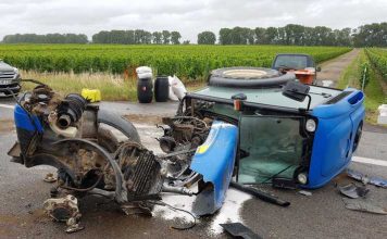 Unfallbeteiligter Traktor