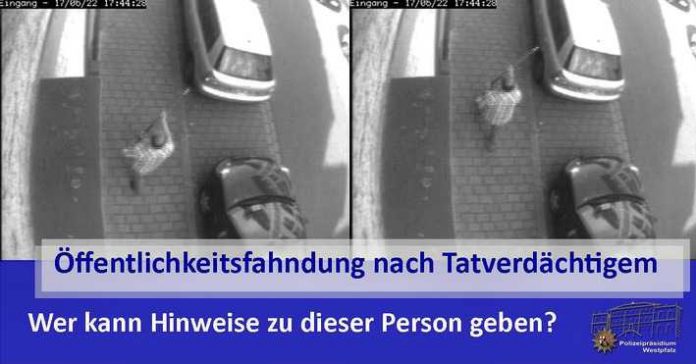 Die Fotos, die von einer Türkamera aufgenommen wurden, könnten den Täter zeigen, der mit seinem stockähnlichen Gegenstand im Vorbeilaufen die geparkten Autos zerkratzt.