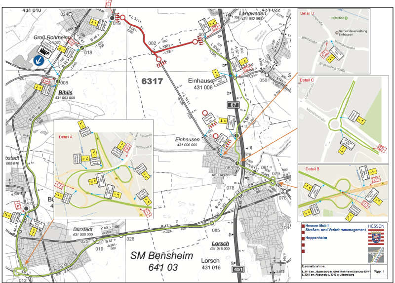 Umleitungplan (Quelle: Hessen Mobil)