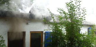 Gemeldete Rauchentwicklung im Wald entpuppt sich als Gebäudebrand (Foto: Feuerwehr Wiesbaden)