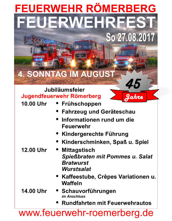Veranstaltungsplakat (Quelle: Feuerwehr Römerberg)