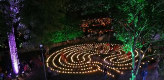 as Lichtspuren-Labyrinth ist eine interaktive Installation bei der Sternenzeit. (Foto: Theater Anu)