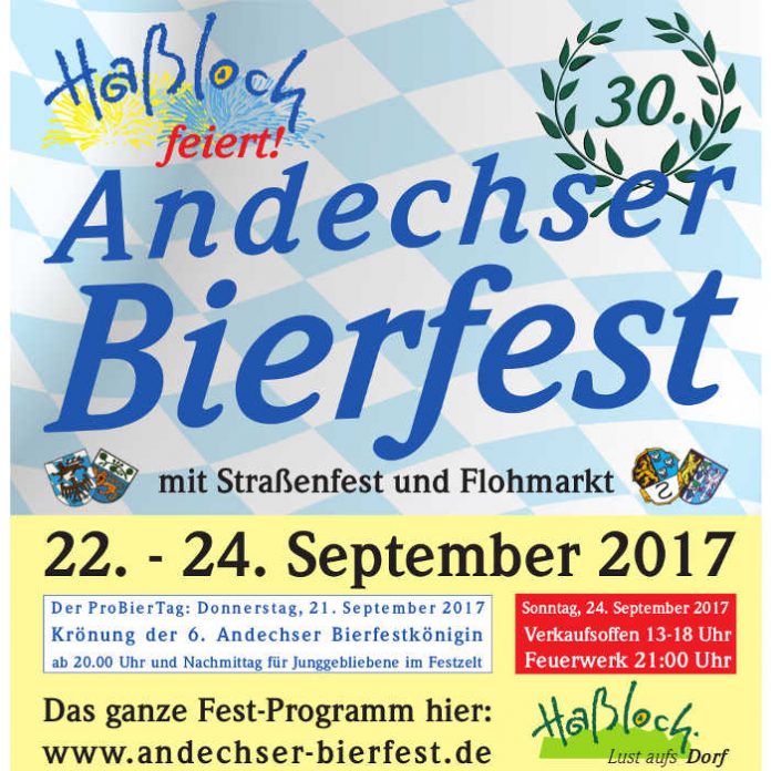 Andechser Bierfest 2017 Veranstaltungsplakat (Quelle: Gemeindeverwaltung Haßloch)