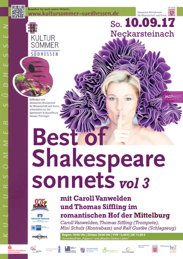 Best of Shakespeareses sonnets Veranstaltungsplakat (Quelle: Heimat- und Kulturverein Neckarsteinach)