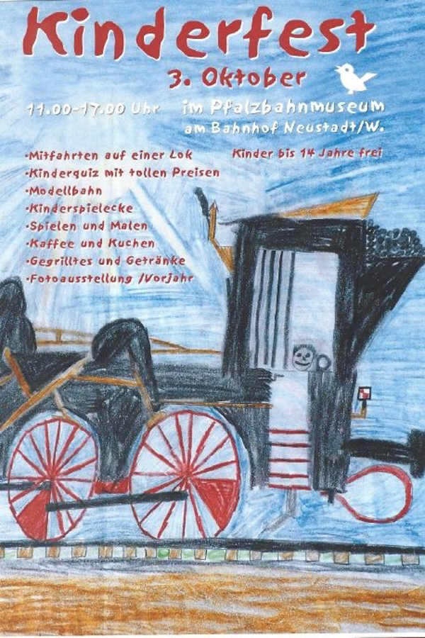 Kinderfest am 03.10.2017 im Eisenbahnmuseum Neustadt Veranstaltungsplakat (Quelle: Eisenbahnmuseum)
