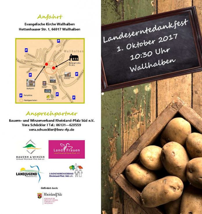 Landeserntedankfest des BWV am 1. Oktober 2017 in Wallhalben Veranstaltungsplakat (Quelle: BWV RLP-Süd)