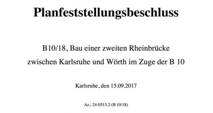 Planfeststellungsbeschluss Neue Rheinbrücke