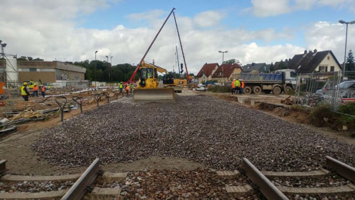 Reparaturarbeiten Rheintalbahn (aktueller Stand 12.09.2017) (Foto: Deutsche Bahn AG / Armin Skierlo)