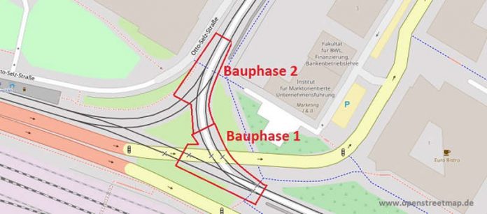 Die beiden Bauphasen sind eingezeichnet (Quelle: rnv / openstreetmap) Die beiden Bauphasen sind eingezeichnet (Quelle: rnv / openstreetmap)