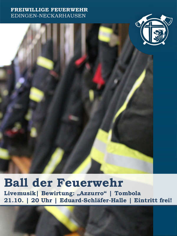 Ball der Feuerwehr in Edingen-Neckarhausen Veranstaltungsplakat