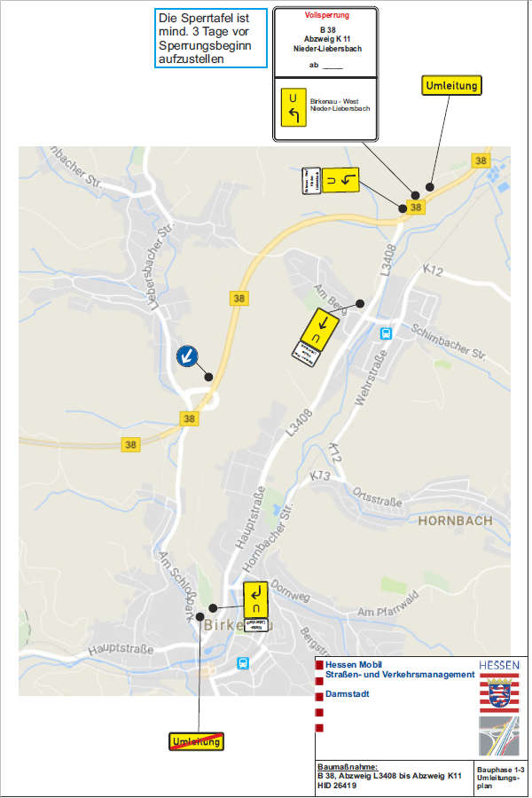 Umleitungsplan (Quelle: Hessen Mobil)