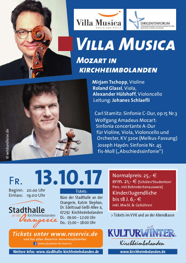 Mozart in Kirchheimbolanden, Freitag, 13. Oktober 2017, 20 Uhr Veranstaltungsplakat