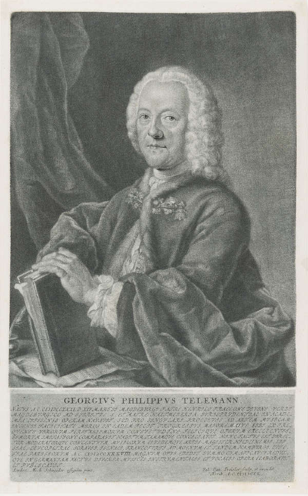 Georg Philipp Telemann, Druckgrafik, Portrait, 1750, Mezzotinto (Foto: HMF / Horst Ziegenfuß)