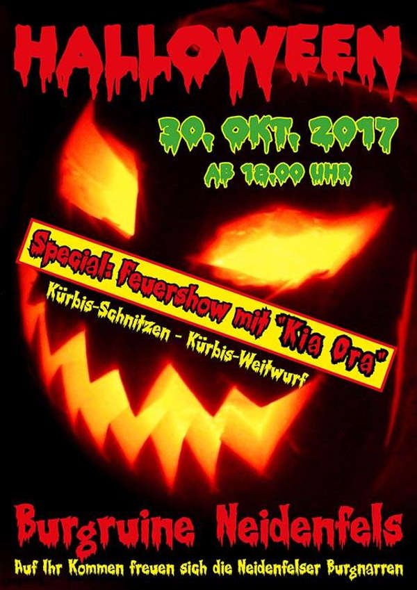 Halloween auf der Burgruine Neidenfels Veranstaltungsplakat