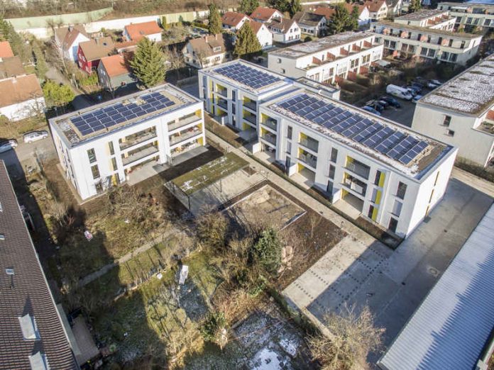 Neubauten der Wohnbaugesellschaft Neu Heidelberg mit Solaranlagen des Mieterstrommodells von den Stadtwerken Heidelberg (Foto: Stadtwerke Heidelberg) Neubauten der Wohnbaugesellschaft Neu Heidelberg mit Solaranlagen des Mieterstrommodells von den Stadtwerken Heidelberg (Foto: Stadtwerke Heidelberg)