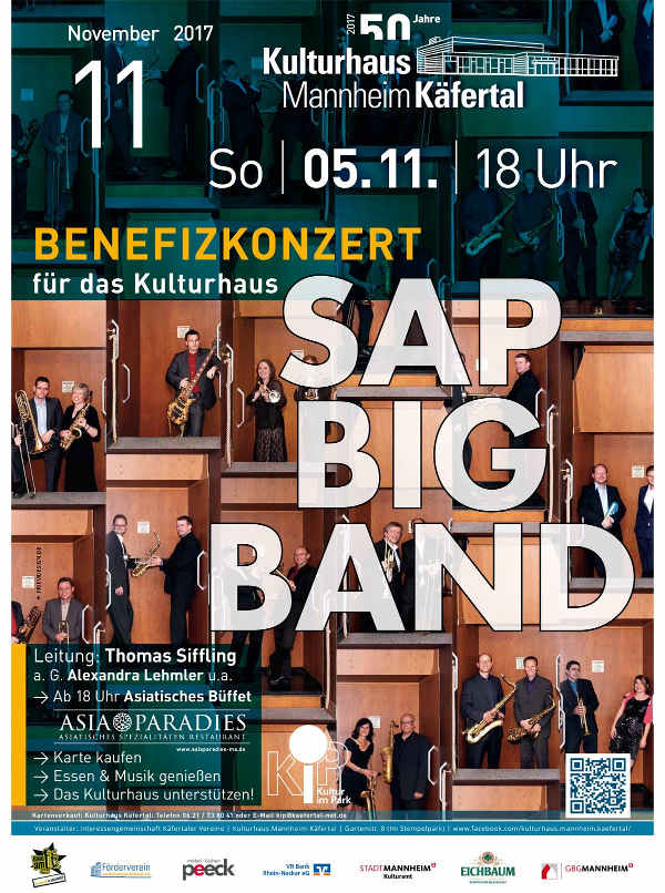 Benefizkonzert SAP Big Band Veranstaltungsplakat (Quelle: Kulturhaus Mannheim Käfertal)