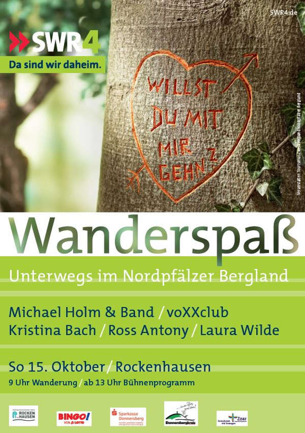SWR4 Wanderspaß am Sonntag, den 15. Oktober 2017 in Rockenhausen. Veranstaltungsplakat