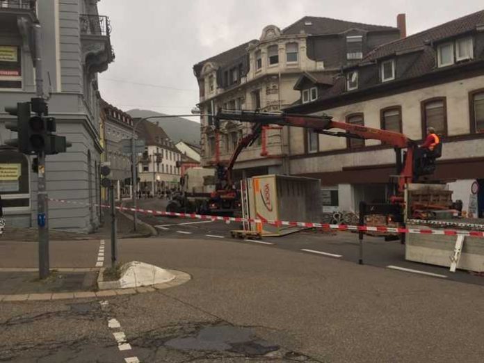 Einsatzstelle bei den Bergungsmaßnahmen