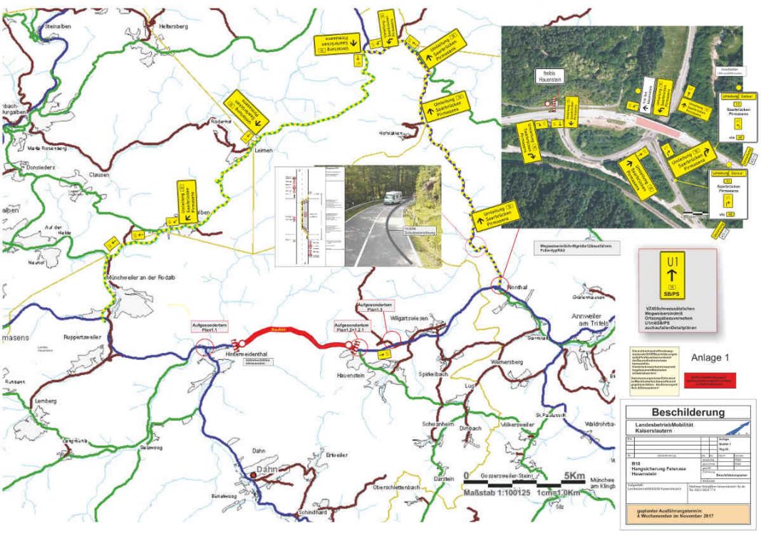 Der Verkehr wird umgeleitet (Quelle: LBM Kaiserslautern)