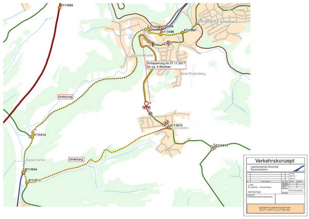 Umleitungsplan - Skizze (Quelle: LBM Kaiserslautern)