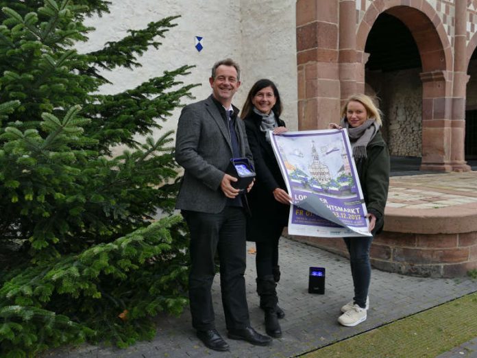 v.l.: Bürgermeister Christian Schönung, Susanne Schäfer (GGEW Leitung Kommunikation), Jana Lenhart (KULTour-Amt) (Foto: Stadt Lorsch)