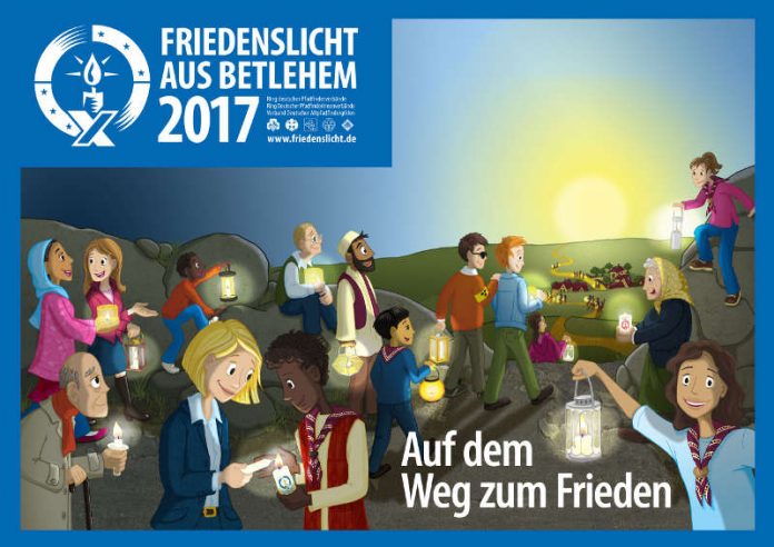 Friedenslicht-Plakat 2017 (Quelle: Ringe deutscher Pfadfinderinnen- und Pfadfinderverbände (RDP/RdP) e.V.)