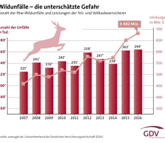 Grafik Wildunfälle 2016