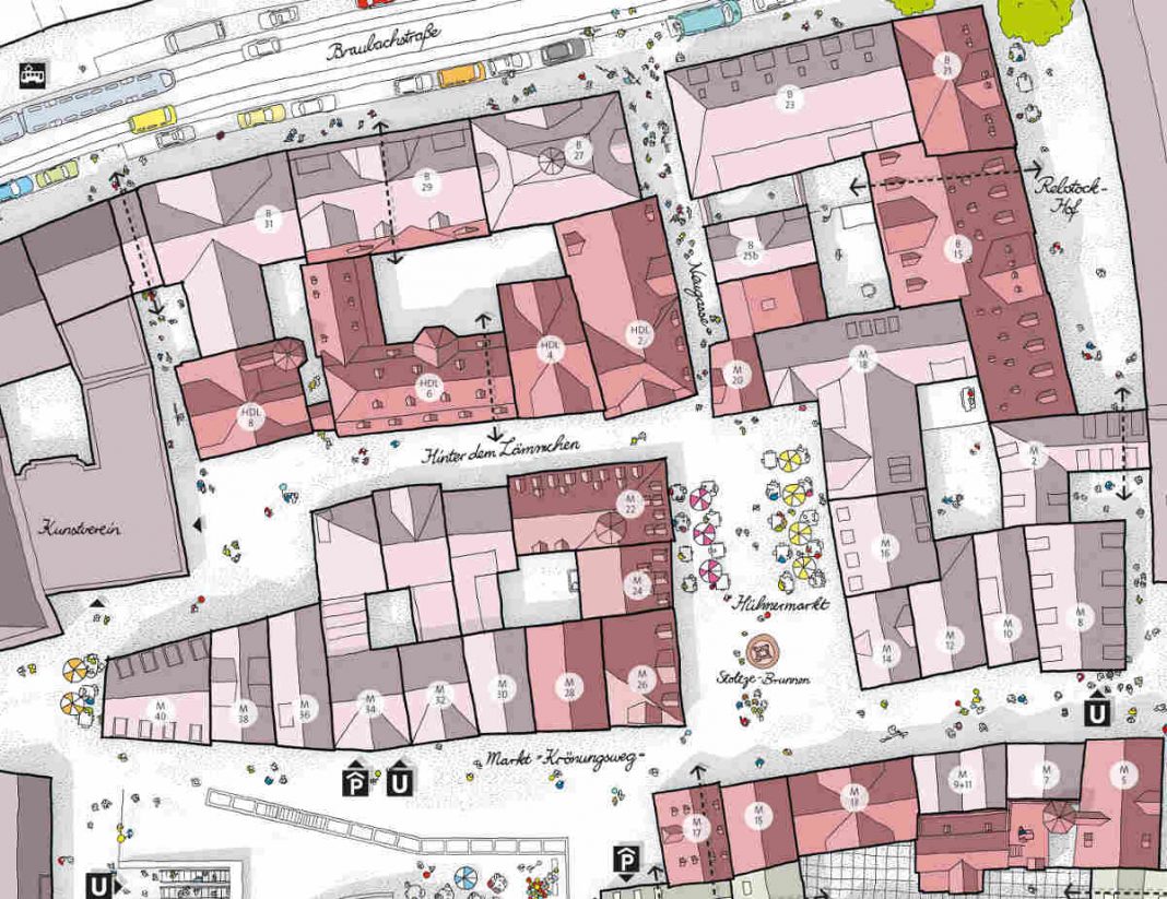 Visualisierung der neuen Einzelhandelsflächen in der Frankfurter Altstadt (Quelle: DomRömer GmbH)