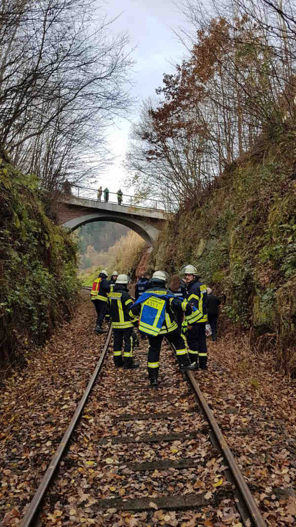 Eine Frau war auf die Gleise gestürzt (Foto: Presseteam der Feuerwehr VG Lambrecht)