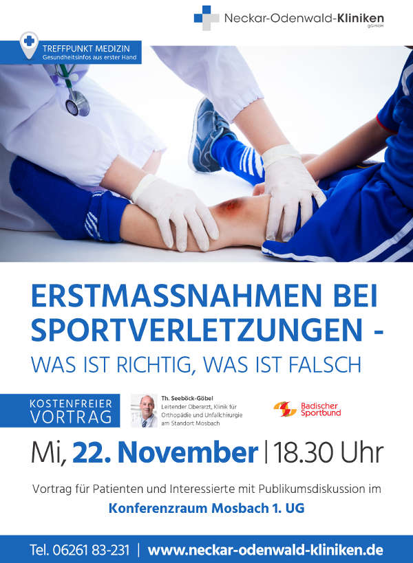 Veranstaltungsplakat Sportverletzungen Veranstaltungsplakat (Quelle: Sportkreis Mosbach)
