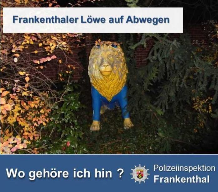 Wer erkennt den Löwen und kann der Polizei sagen wo er hingehört? Wer erkennt den Löwen und kann der Polizei sagen wo er hingehört?