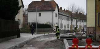 Bei dem Gasaustritt Ecke Peter-Drach-Straße/Am Woogbach wurde niemand verletzt (Foto:Feuerwehr Speyer)