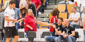 Trainer Ben Matschke, Co-Trainer Frank Müller und Gästetrainer Florian Kehrmann (Foto: Harry Reis)